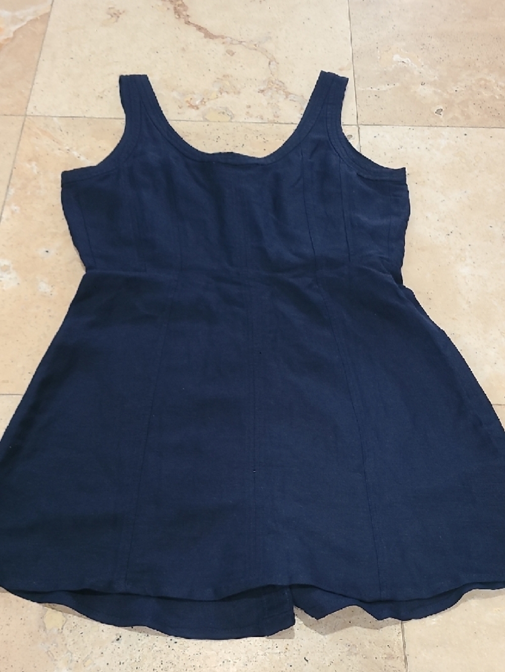 LOFT Navy Button-Front Mini Dress - Picture 8 of 8